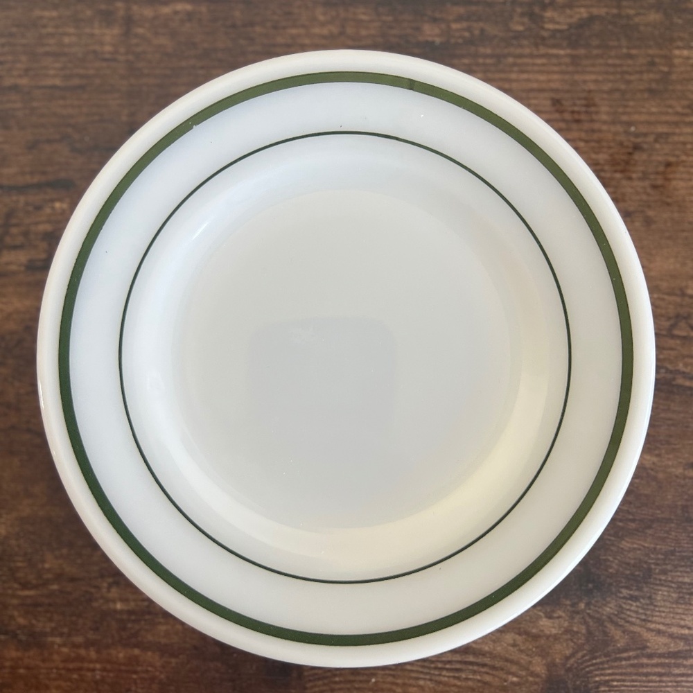 Vintage Pyrex Corning Emerald Band Green Stripe Plate